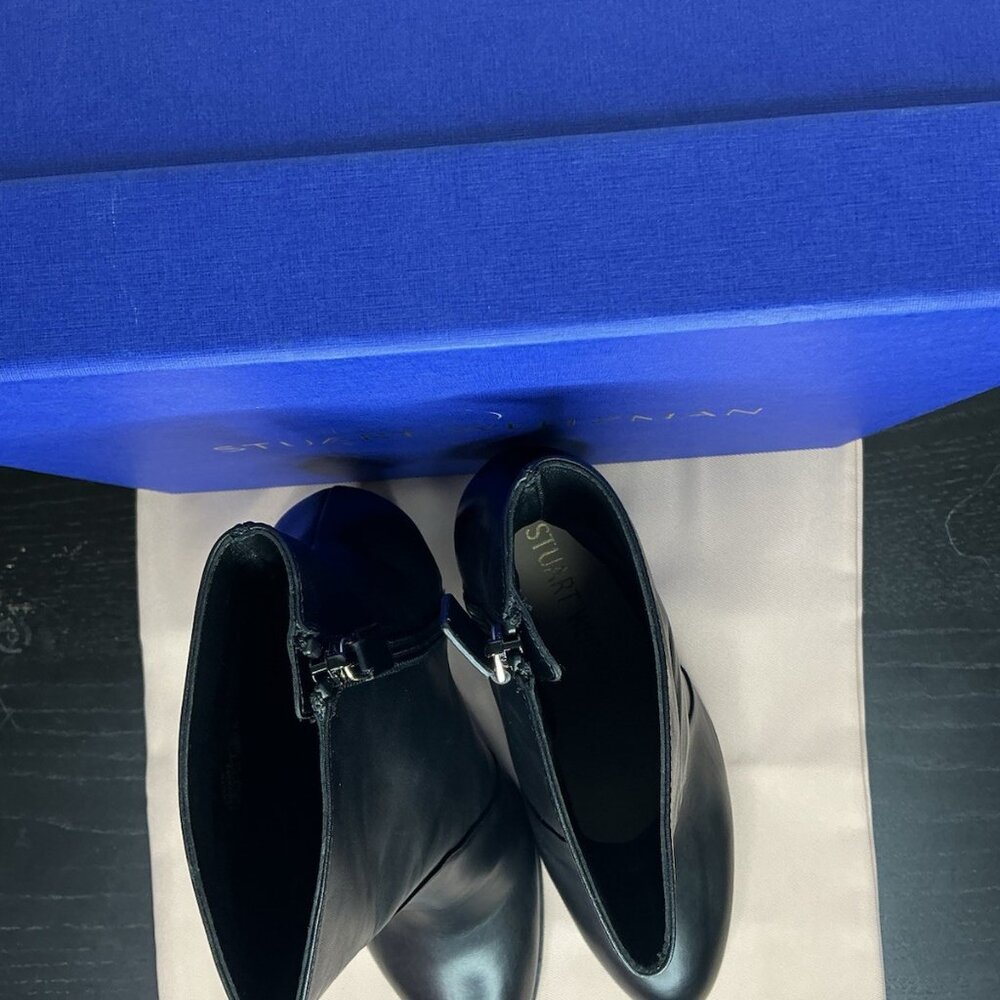 Stuart Weitzman Highland Block Heel Bootie Black … - image 4